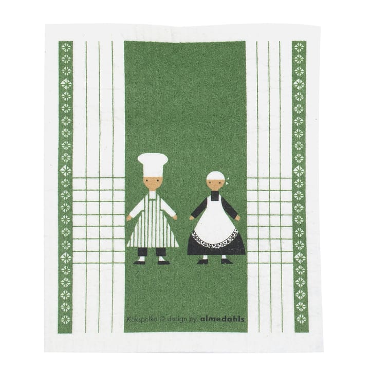 Kökspolka dish cloth - green - Almedahls