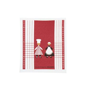 Kökspolka dish cloth, red Almedahls