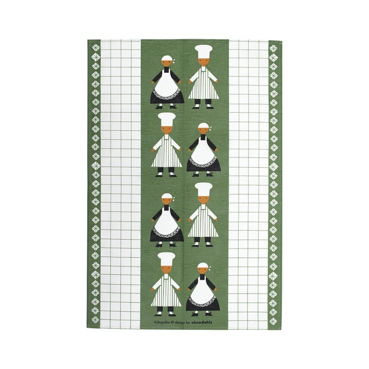 Kökspolka kitchen towel, green Almedahls
