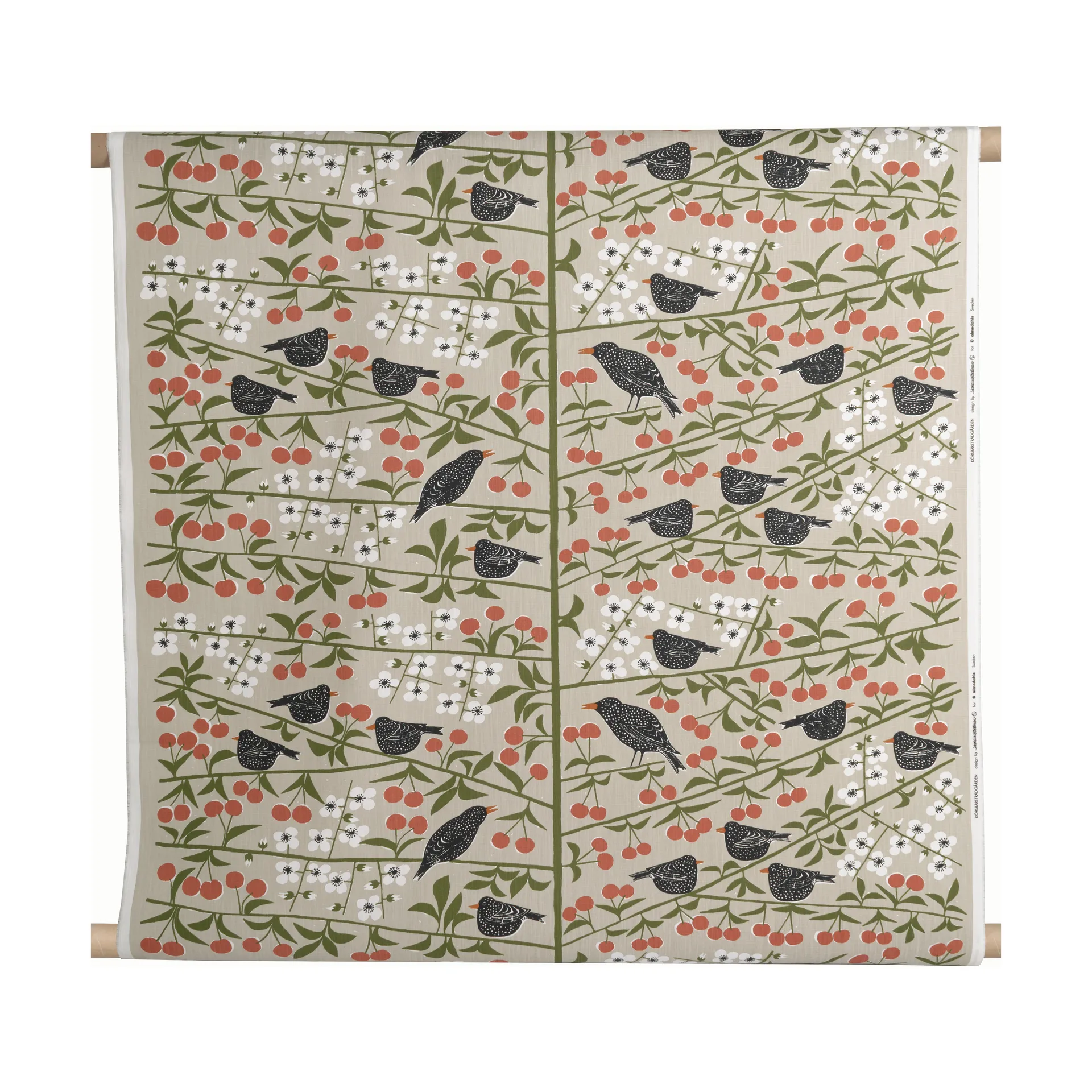 Körsbärsträdgården fabric, Beige Almedahls