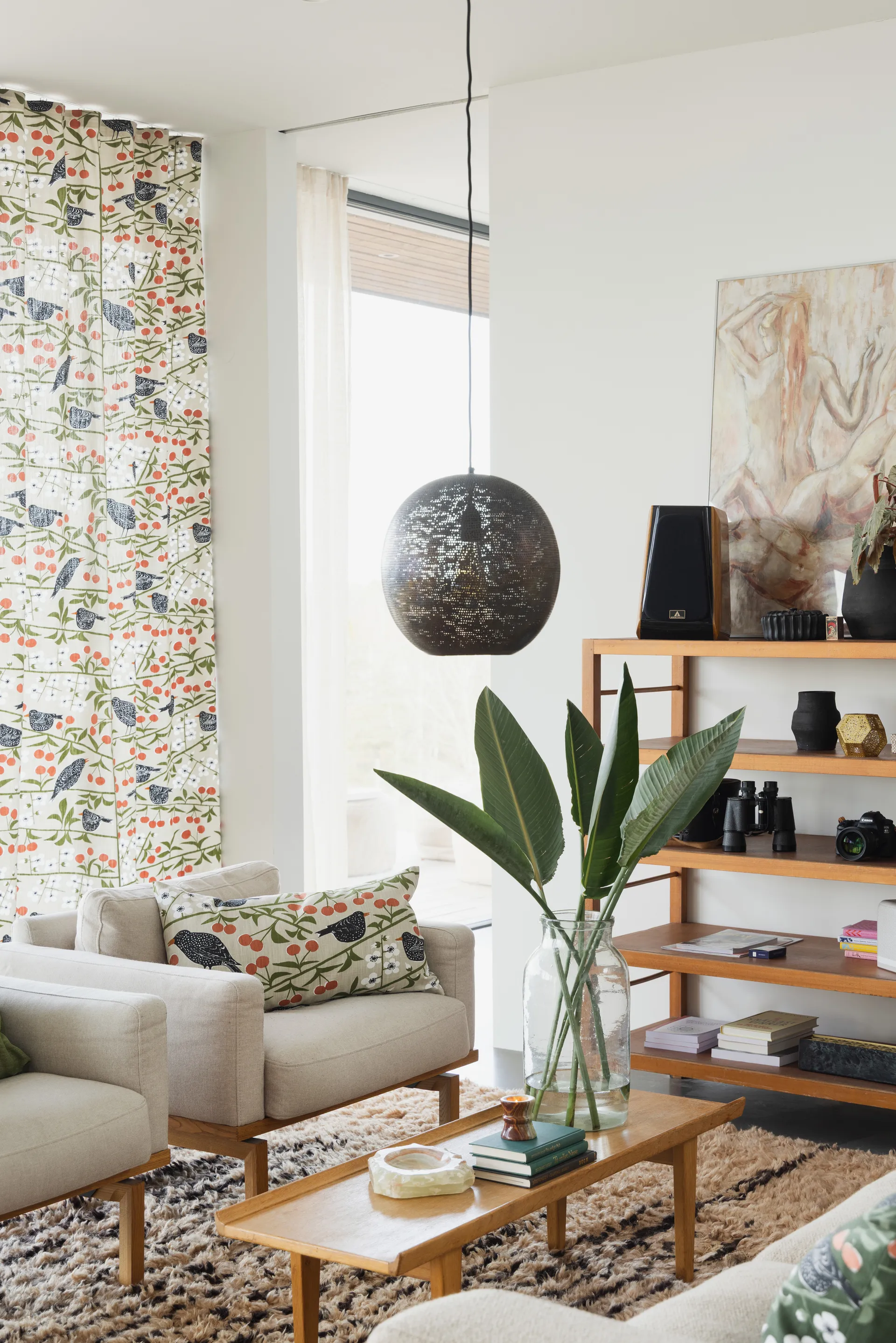 Körsbärsträdgården fabric, Beige Almedahls