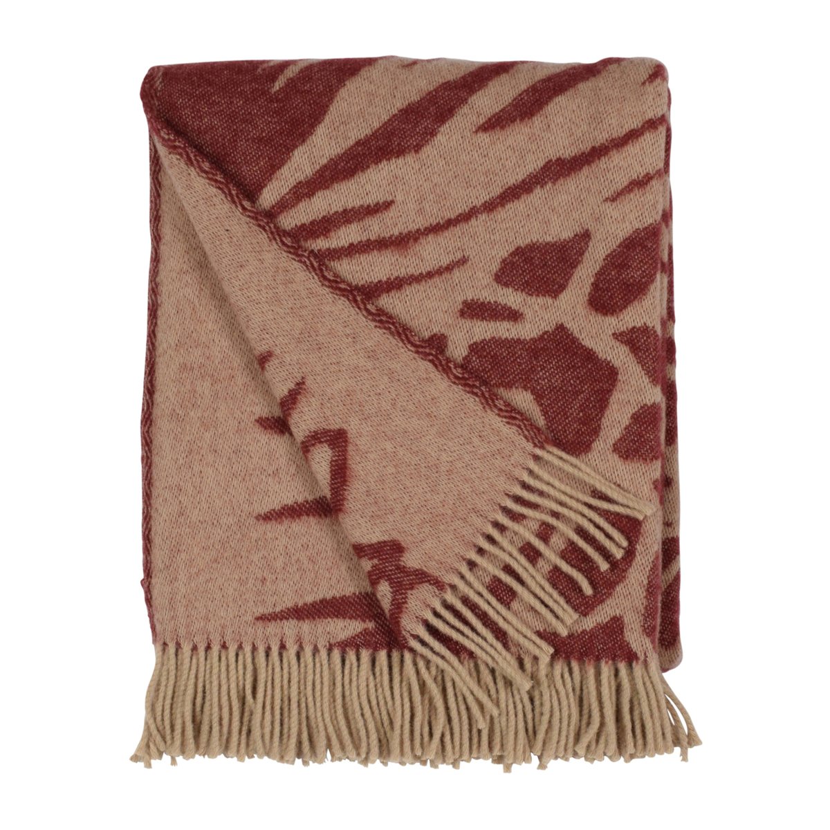 Almedahls Kotteri throw 130x170 cm Wine red-beige
