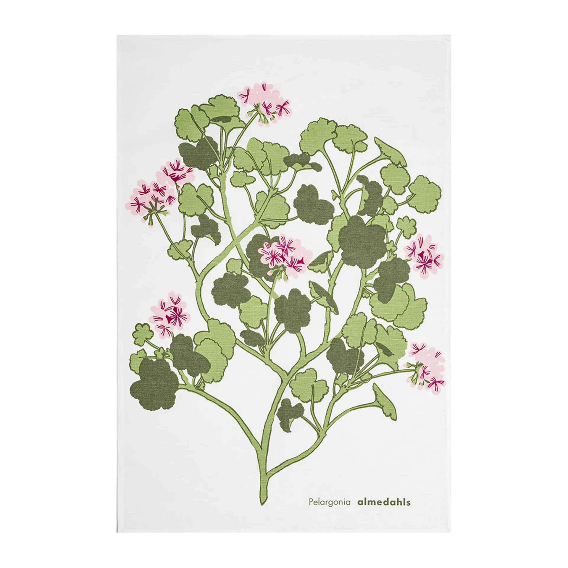 Pelargonia tea towel, pink Almedahls