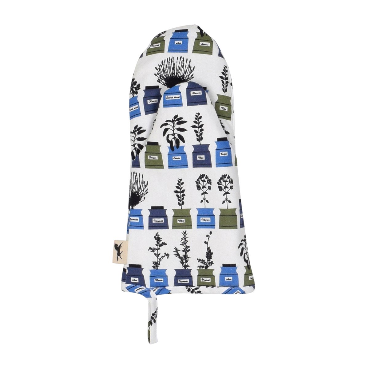 Almedahls Persons spice cabinet oven glove small pattern Blue