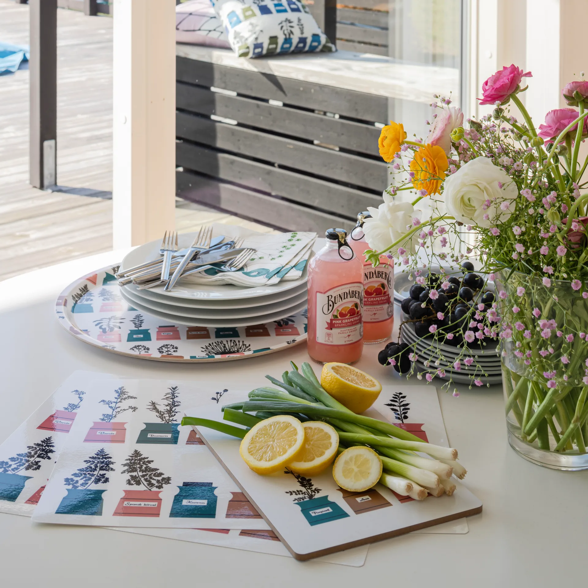Persons spice tray Ø38 cm, Pink-grey Almedahls