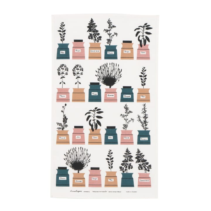 Perssons kryddcabinet kitchen towel, green/rosa Almedahls