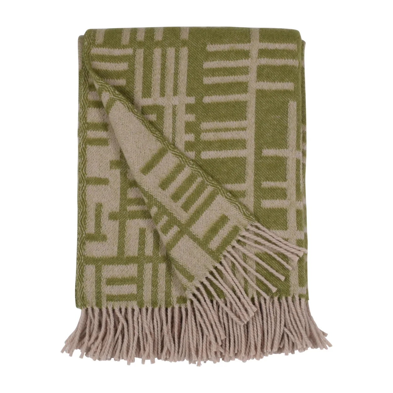 Almedahls Pickepin throw 130x170 cm Moss green-beige