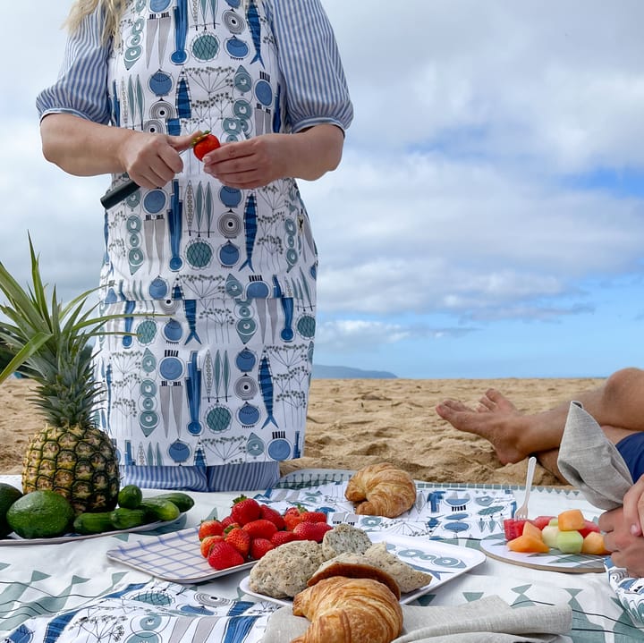 Picknick apron small pattern - Blue-beige - Almedahls