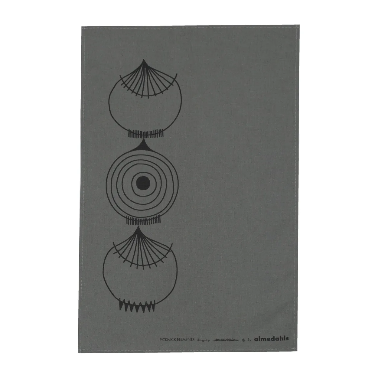 Almedahls Picknick Elements kitchen towel 47x70 cm grey