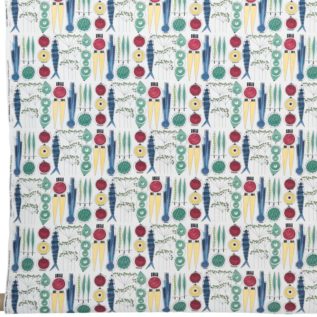 Almedahls Picknick fabric Multi-light pattern | Scandinavian Design | Fabric by the metre | Multi