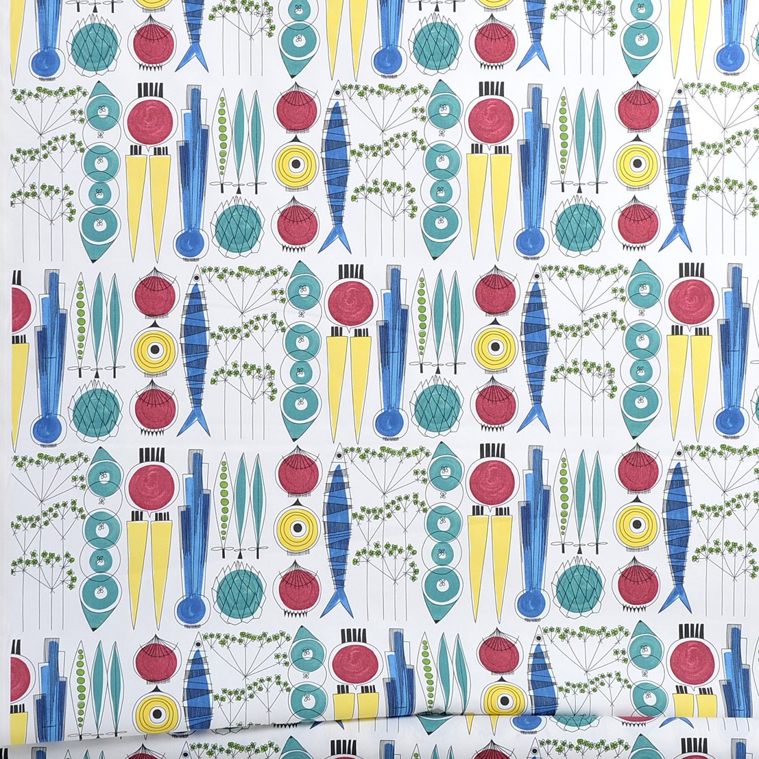 Almedahls Picknick fabric multi | Scandinavian Design | Fabric by the metre | Blue