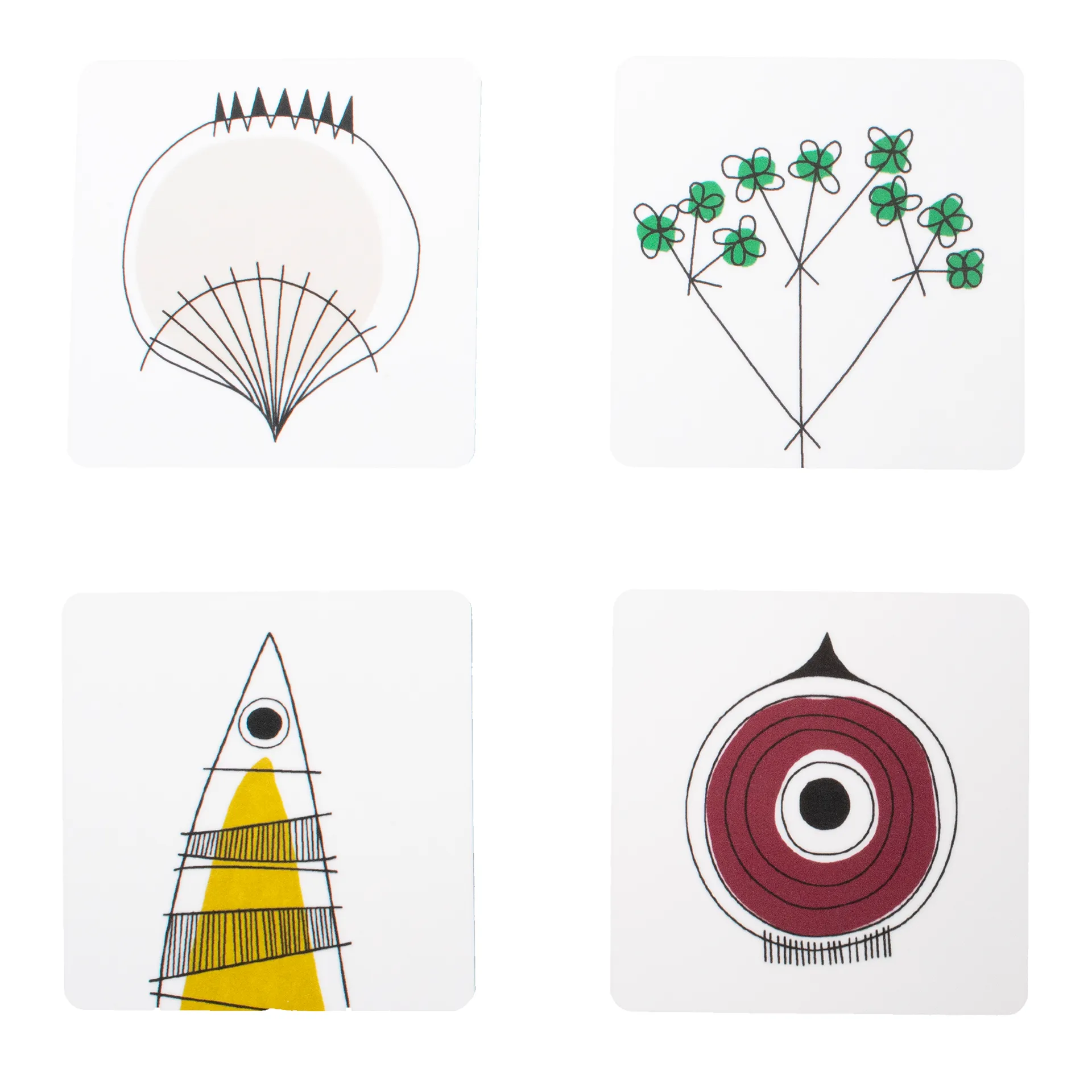 Picknick glass coasters, Blue-multi Almedahls