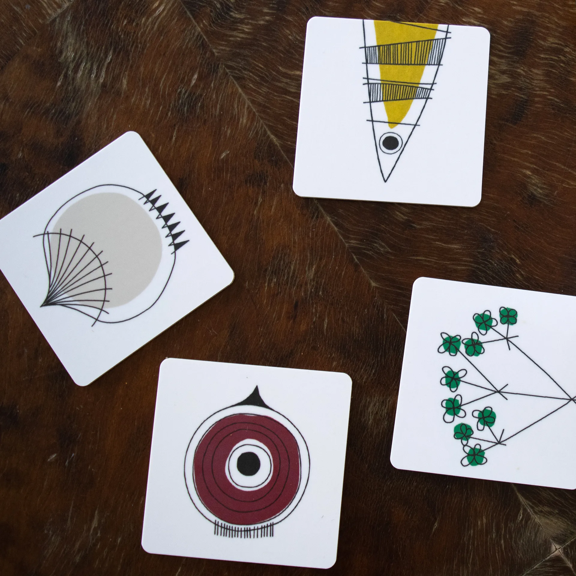 Picknick glass coasters, Blue-multi Almedahls