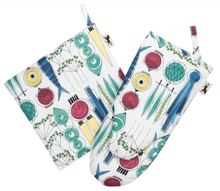 Picknick oven glove small pattern - Multi - Almedahls