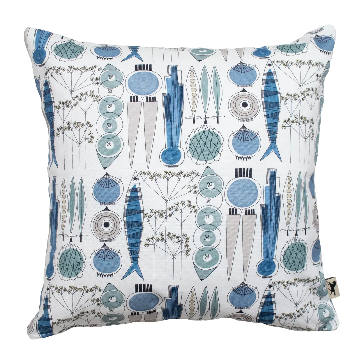 Almedahls Picknick pillowcase 47x47 cm Blue-beige | Scandinavian Design | Cushion covers | Blue