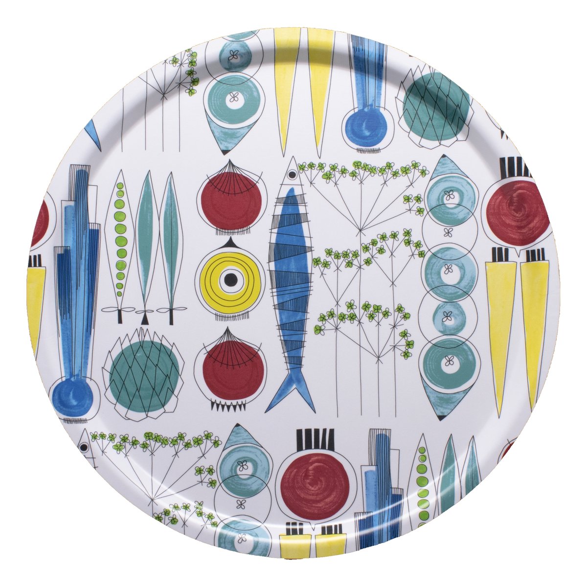 Almedahls Picknick round tray o38 cm Multi | Scandinavian Design | Trays | Multi