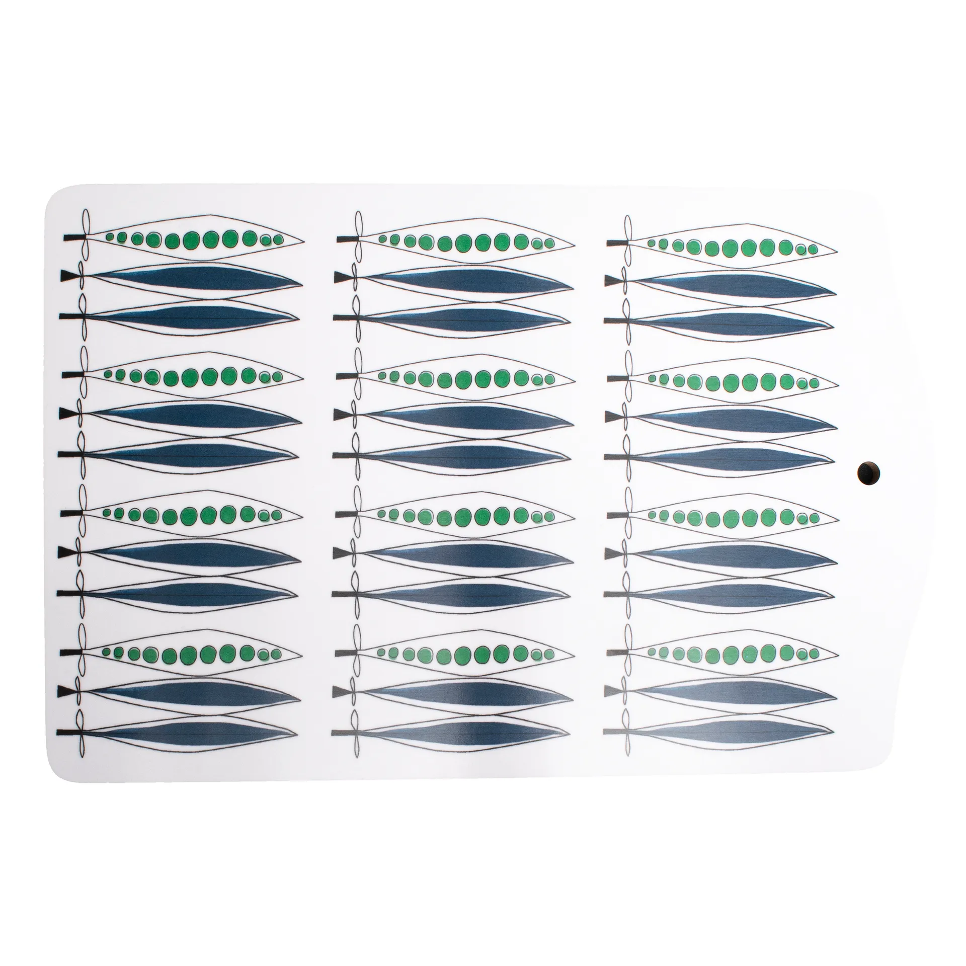 Picknick serving board peas 20x30 cm, blue-multi Almedahls