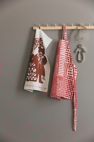 Polka dot apron children - Red-white - Almedahls