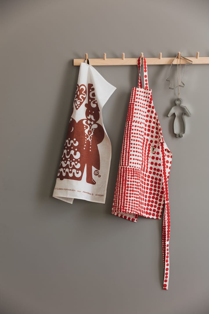 Polka dot apron children, Red-white Almedahls