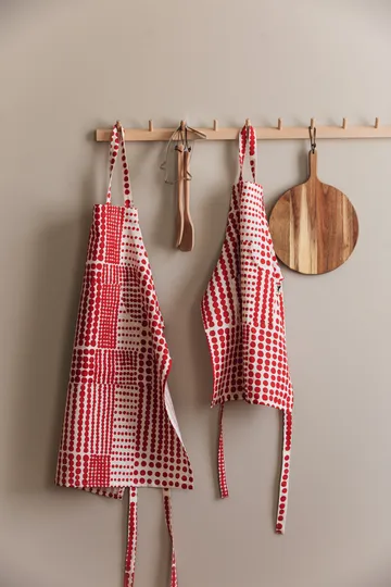 Polka dot apron - Red-white - Almedahls