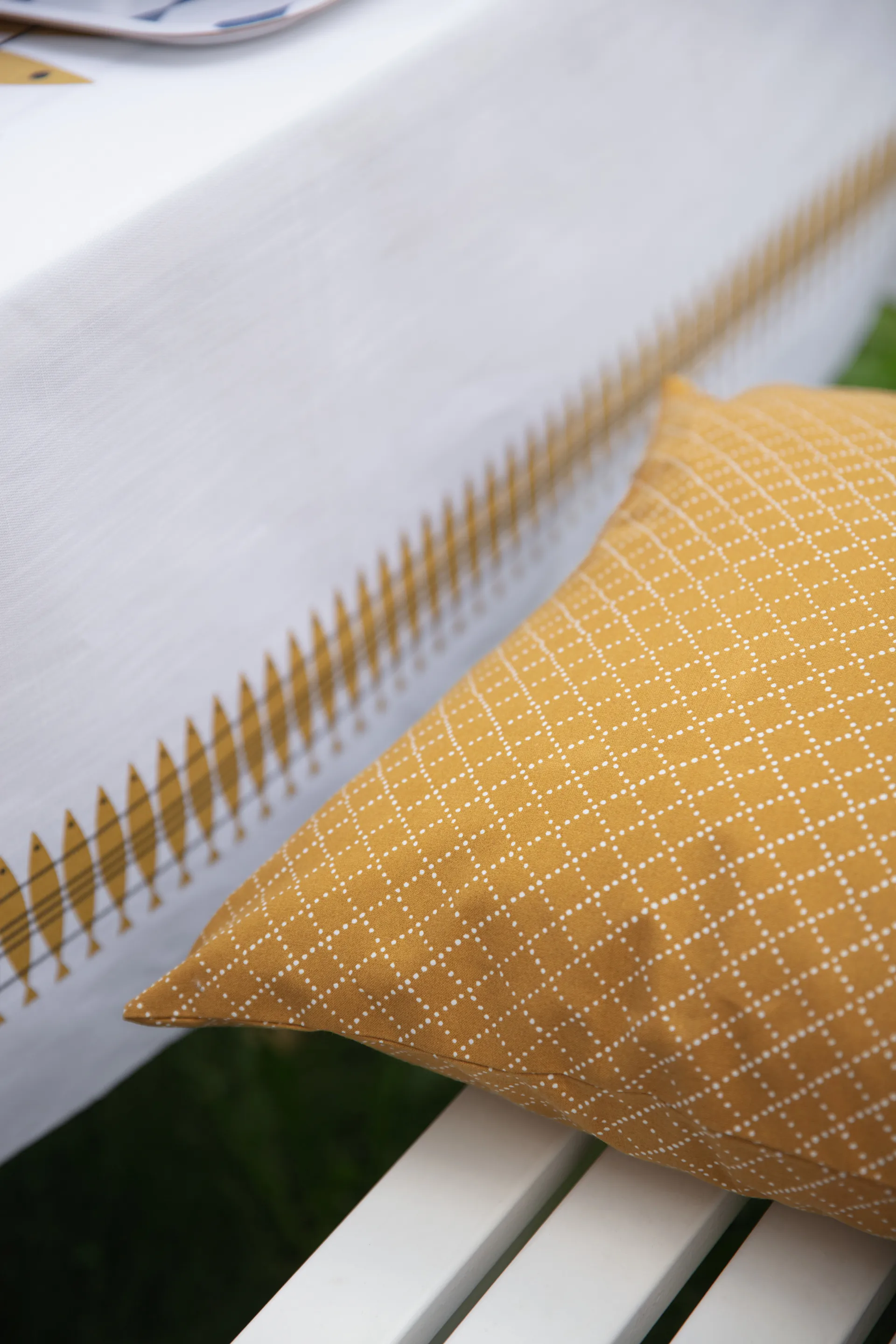 Prickruta cushion cover 47x47 cm, Ochre Almedahls