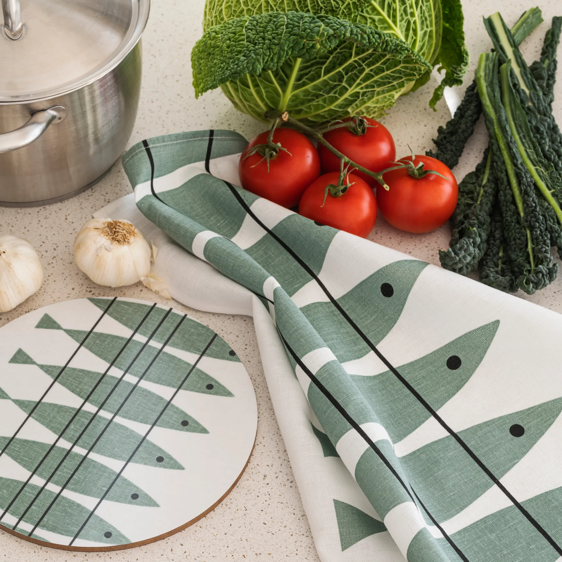 Sill kitchen pot stand, Green-grey Almedahls