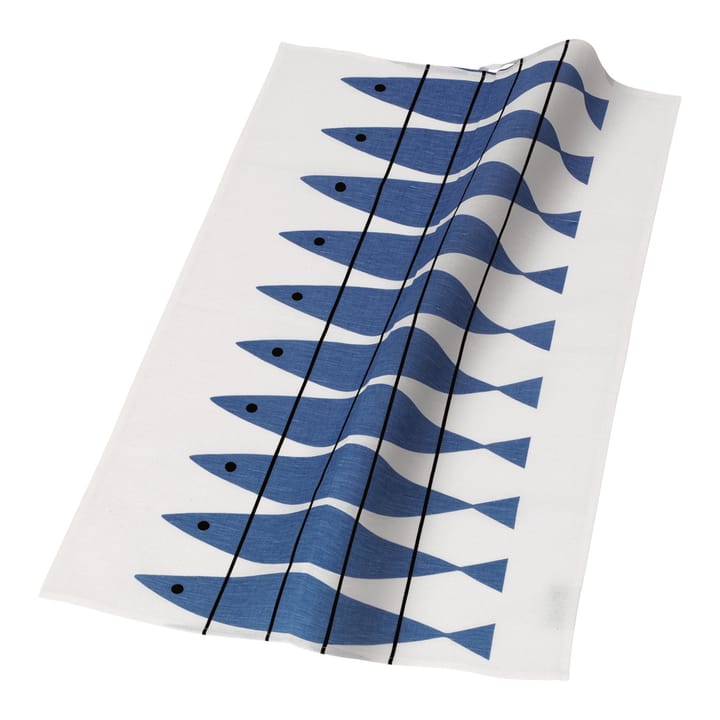 Sill kitchen towel - white-blue - Almedahls