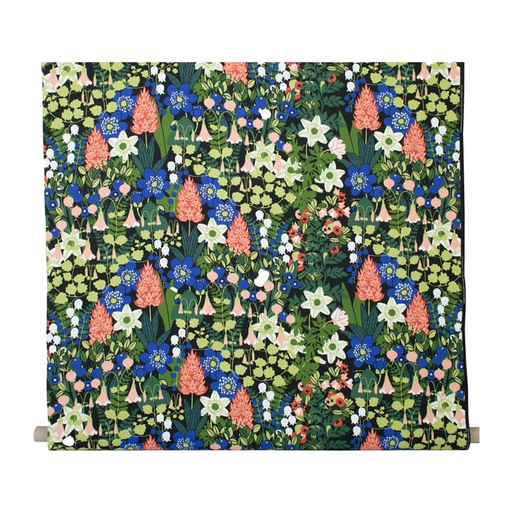 Skogen fabric - Black-green-pink - Almedahls