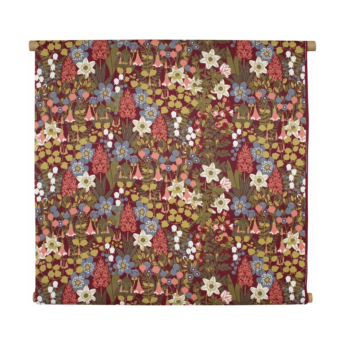 Almedahls Skogen fabric Vinred | Scandinavian Design | Fabric by the metre | Red