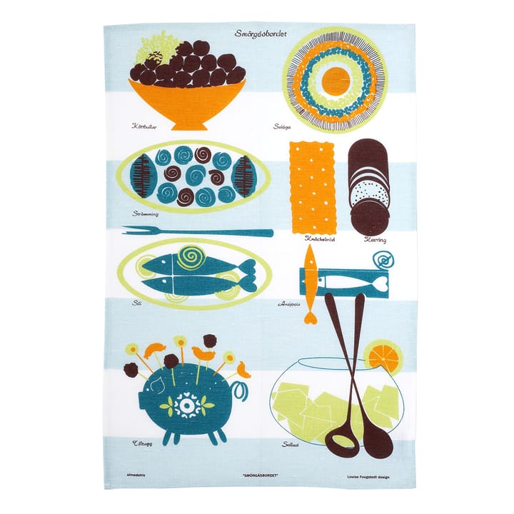 Smörgåsbordet kitchen towel - blue - Almedahls