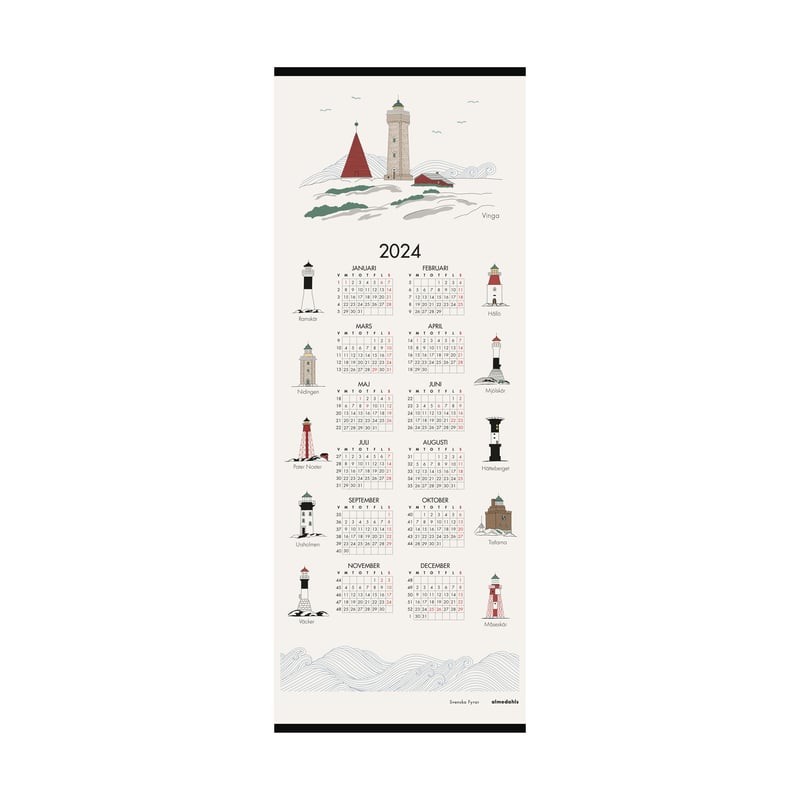 Almedahls Swedish pine tree calender 2024 35x90 cm
