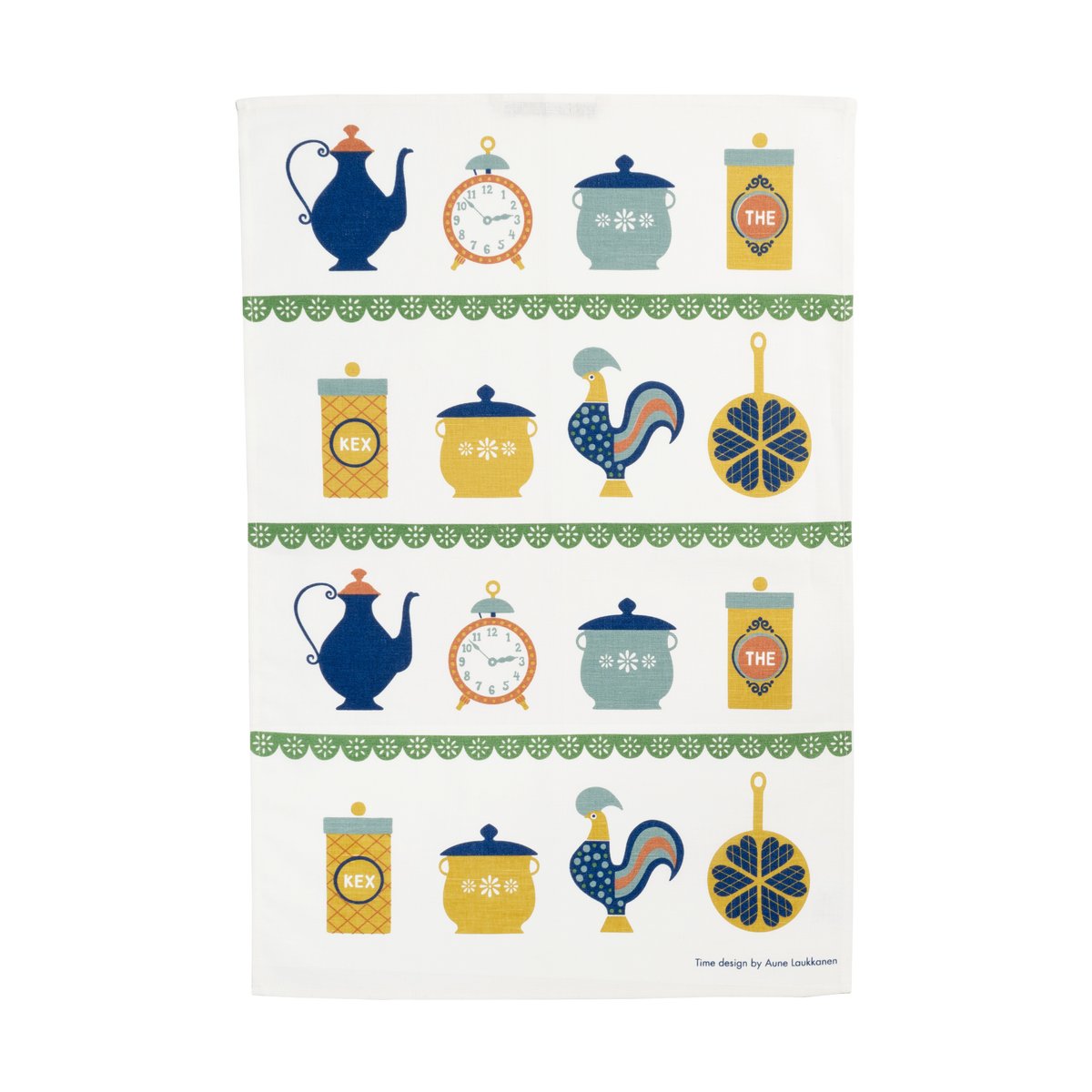 Almedahls Time kitchen towel 47x70 cm Blue-yellow | Scandinavian Design | Kitchen tea towels | Blue