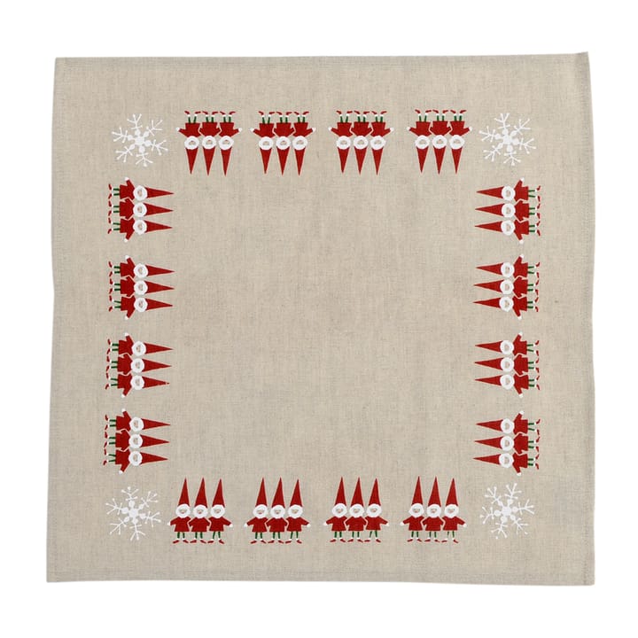 Tomtenisse fabric napkin 45x45 cm - Beige-red - Almedahls