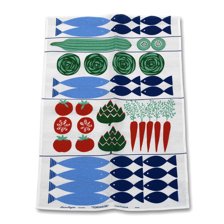 Torgkasse kitchen towel - red-blue-green - Almedahls