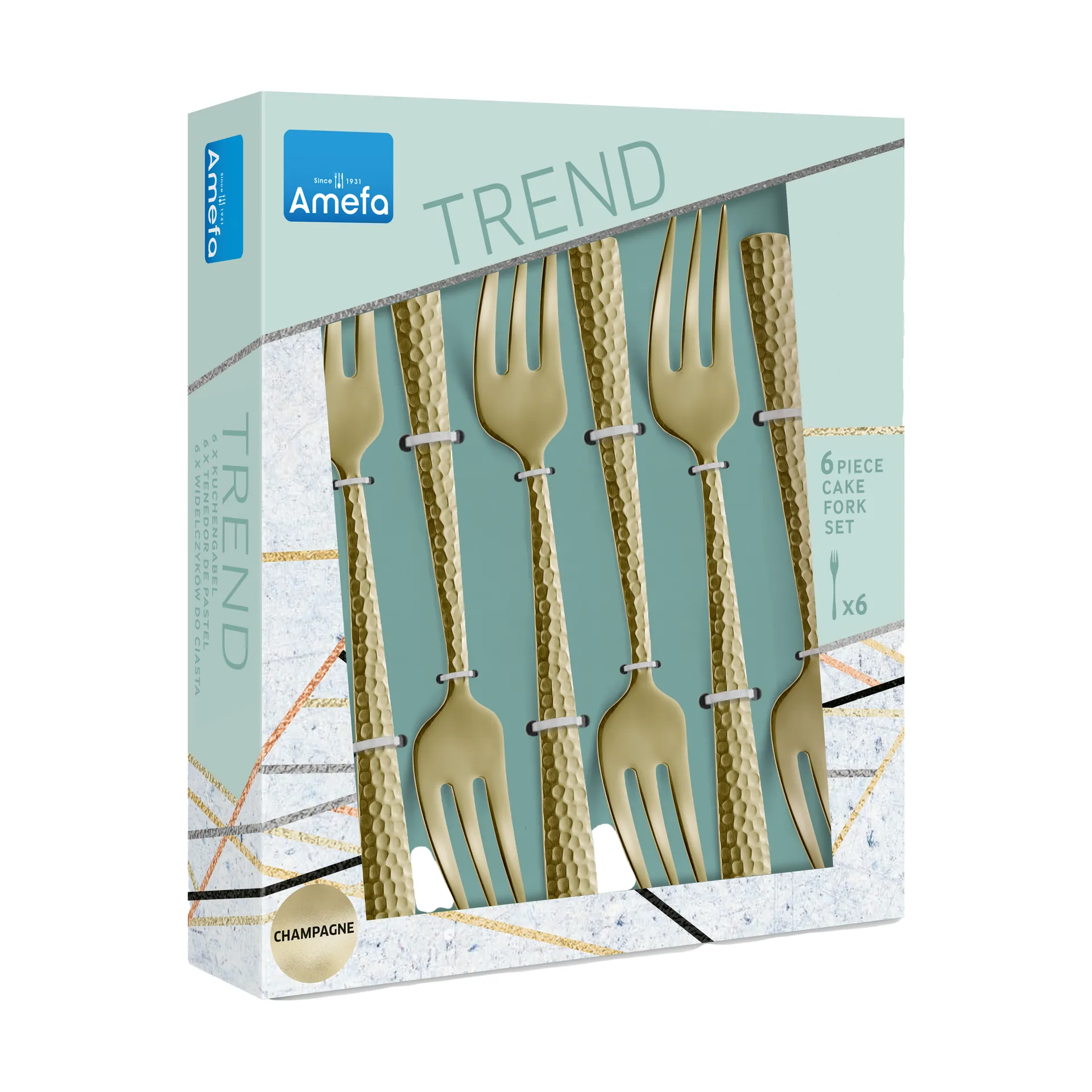 Felicity cake forks 6-pack 15.6 cm, Champagne Amefa