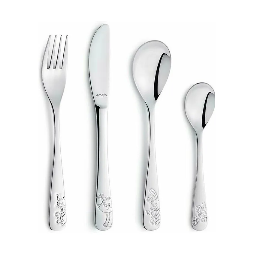 Forest Friends children's cutlery set 4-pack, Stainless steel Amefa