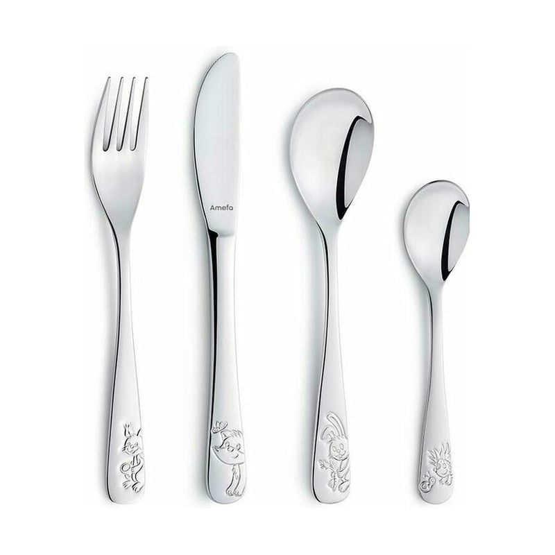 Amefa Forest Friends children"s cutlery set 4-pack Stainless steel