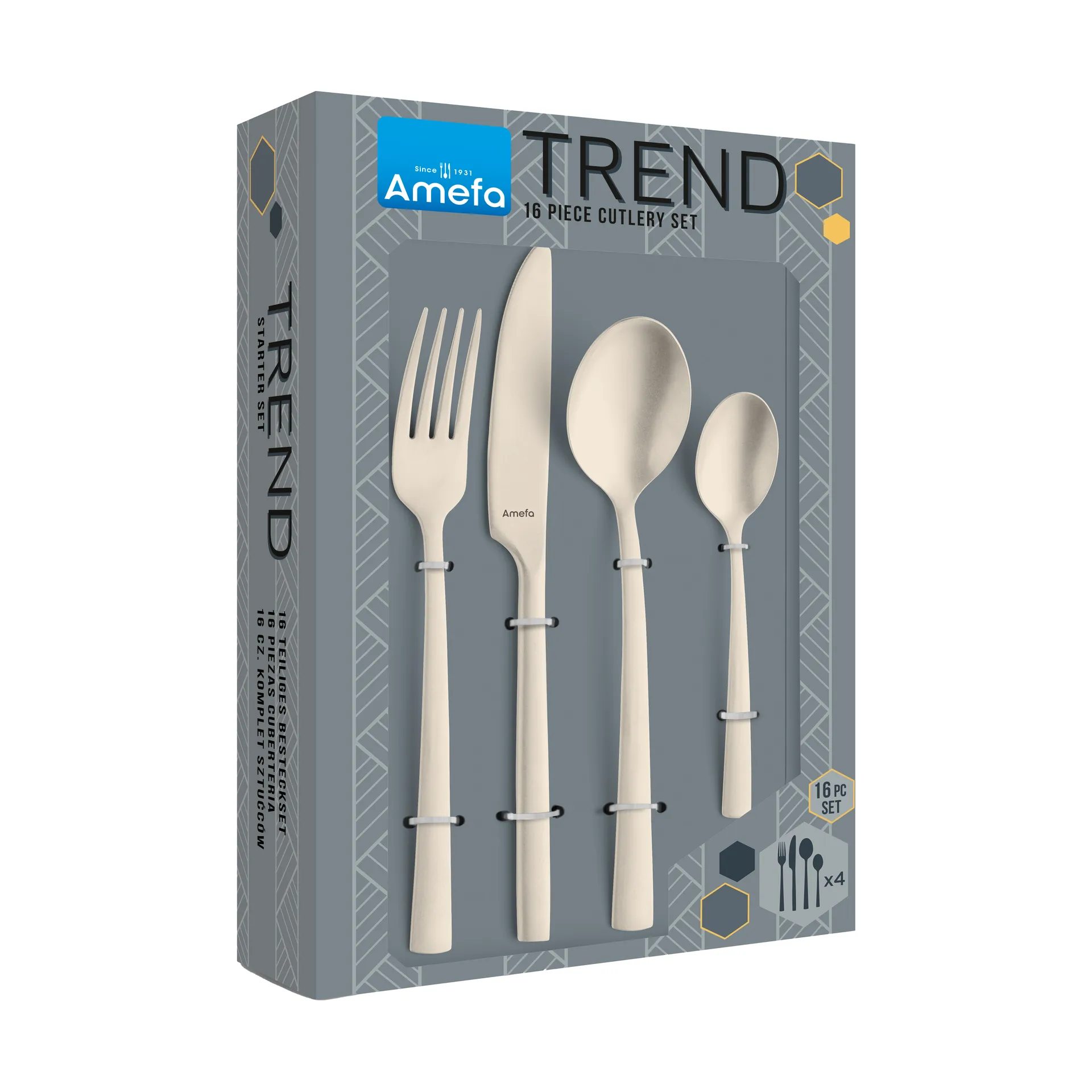 Manille Vintage cutlery set 16 pieces, Champagne Amefa