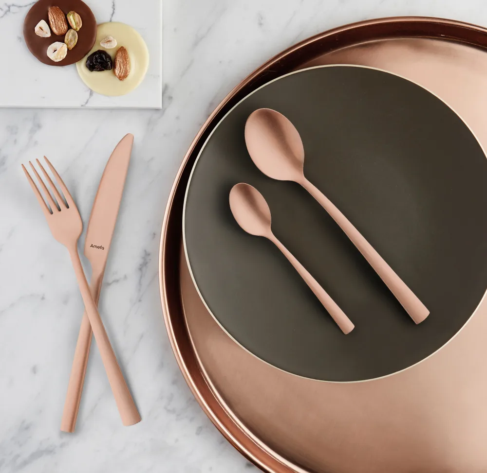 Manille Vintage cutlery set 16 pieces, Copper Amefa