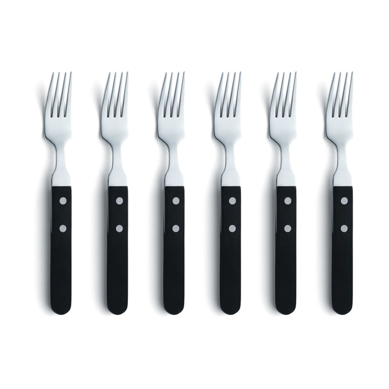 Amefa Pizza grill fork 6-pack Black