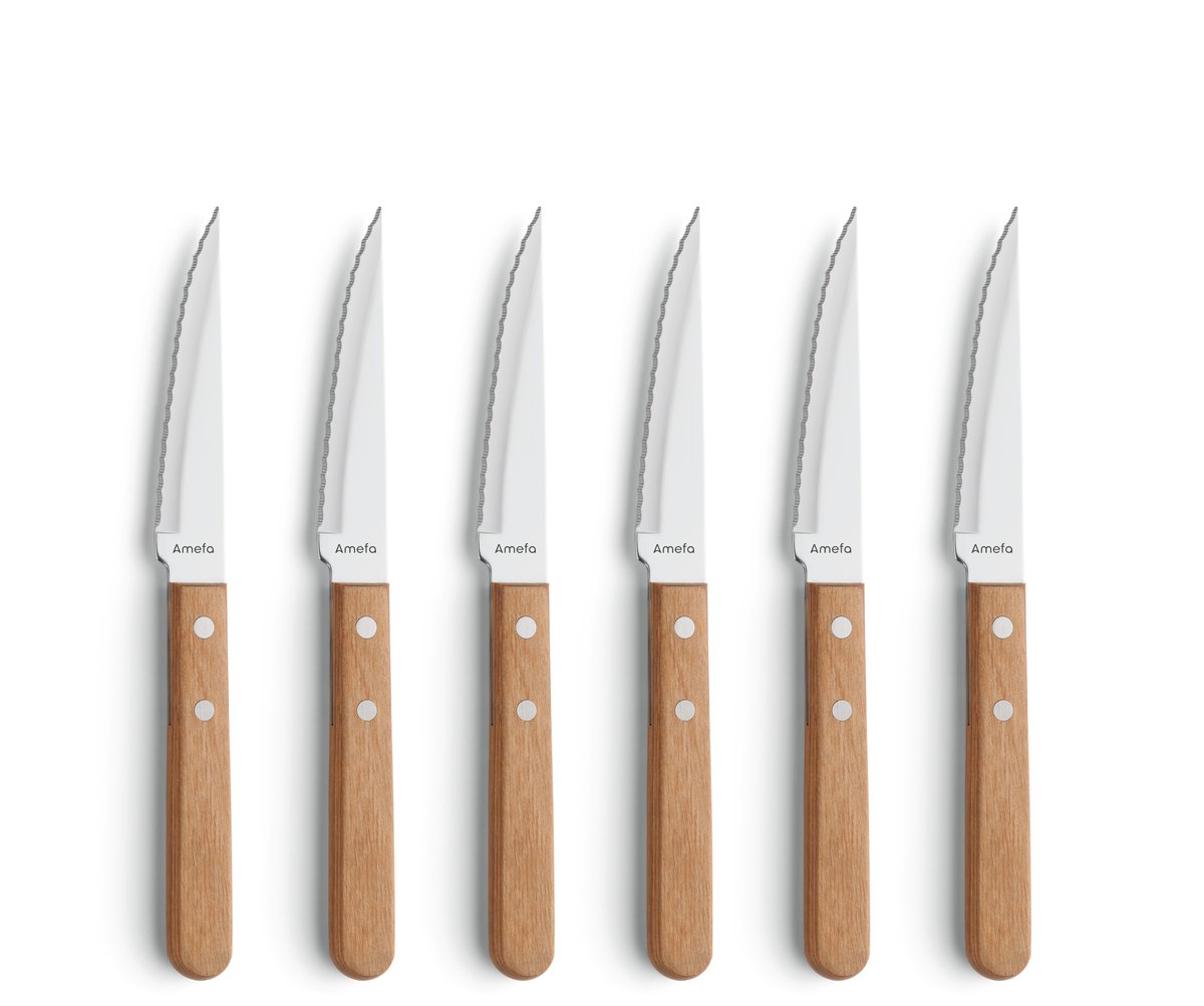 Amefa Pizza grill knife 6-pack Oak | Scandinavian Design | Table cutlery |