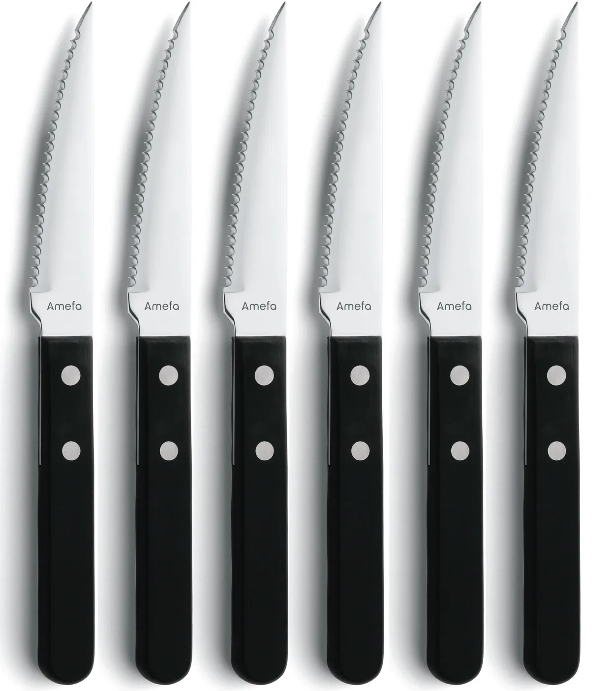 Amefa Pizza Noir barbecue knife 6-pack Black | Scandinavian Design | Table cutlery | Black