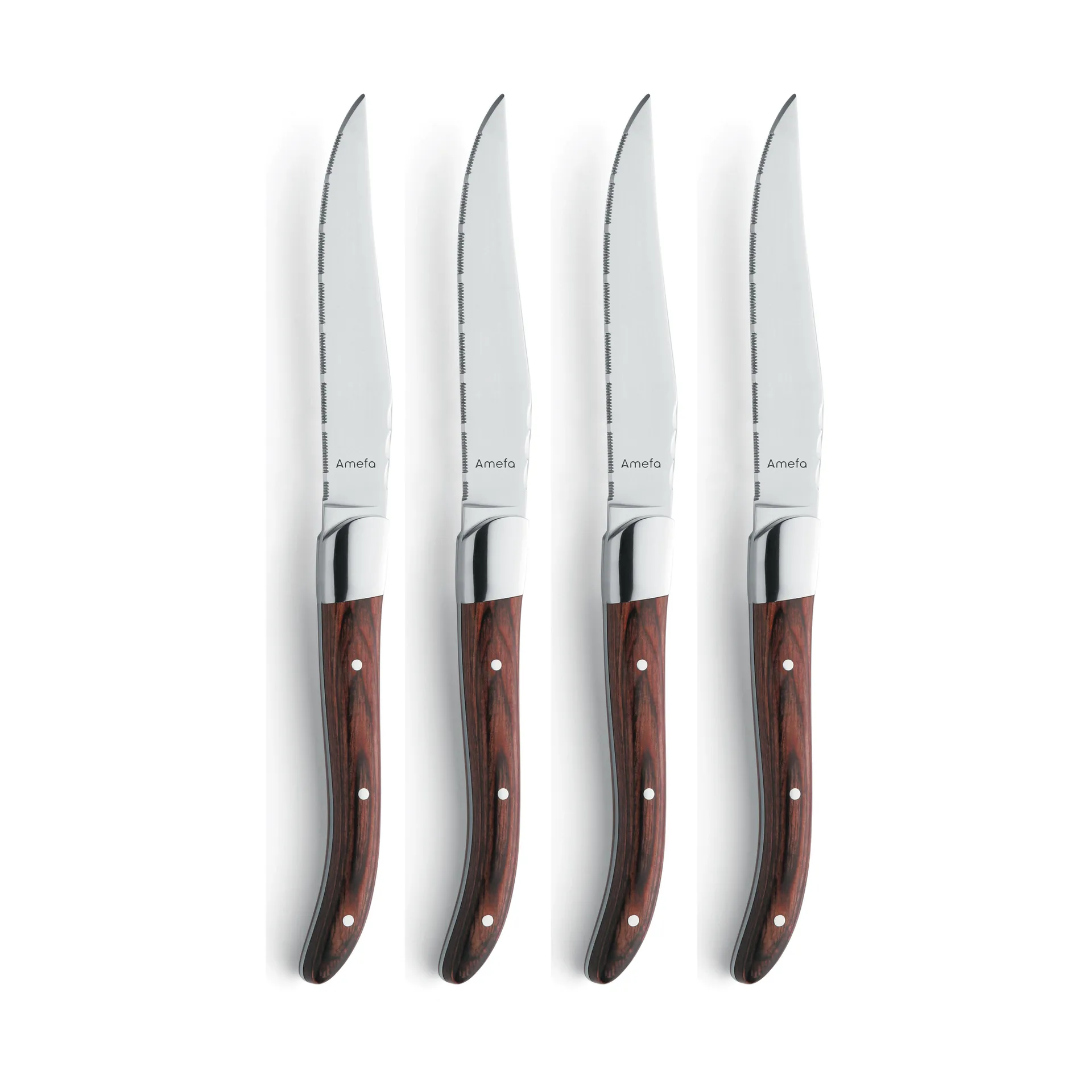 Royal Steak grill knife 4-pack, Brown in wooden box Amefa