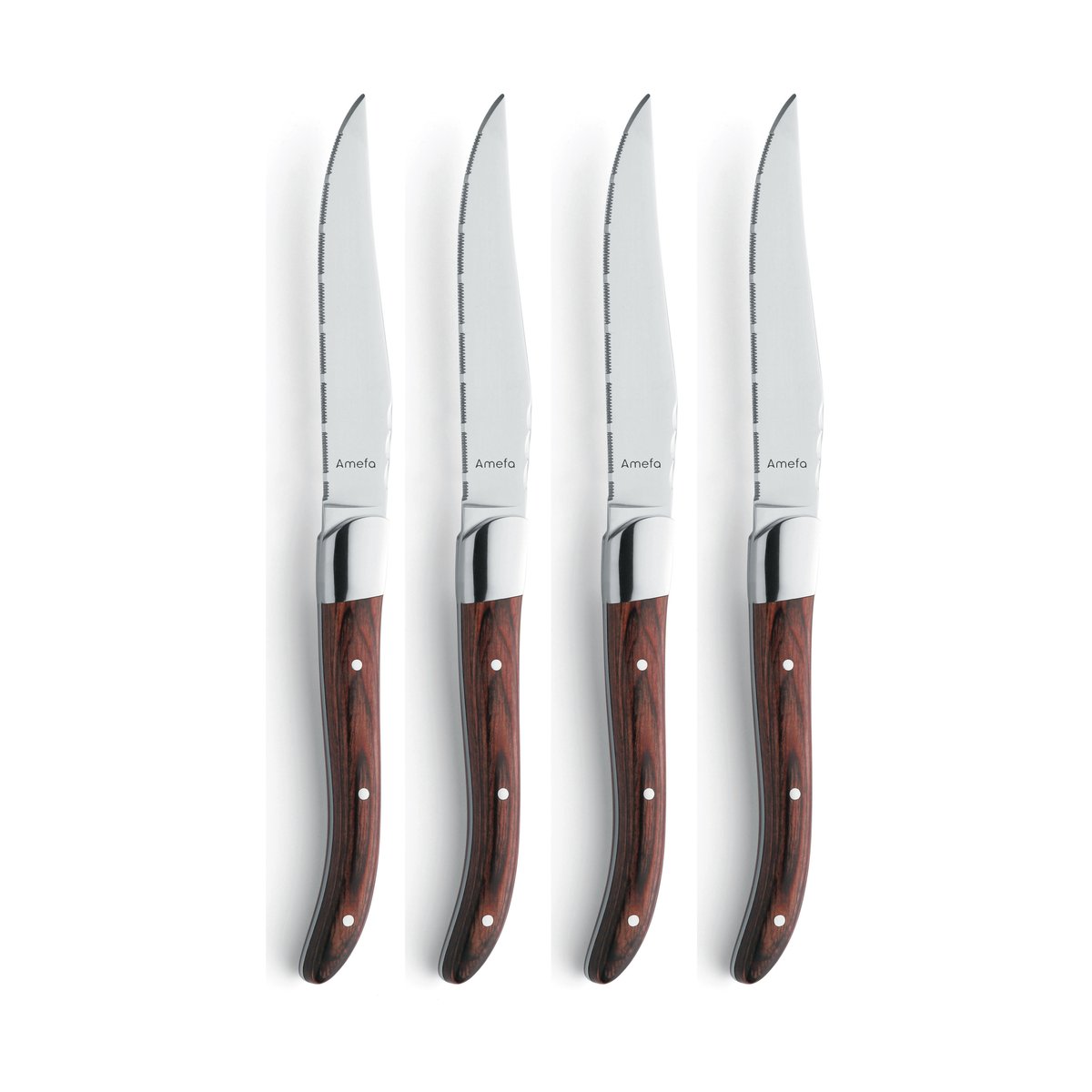 Amefa Royal Steak grill knife 4-pack Brown in wooden box