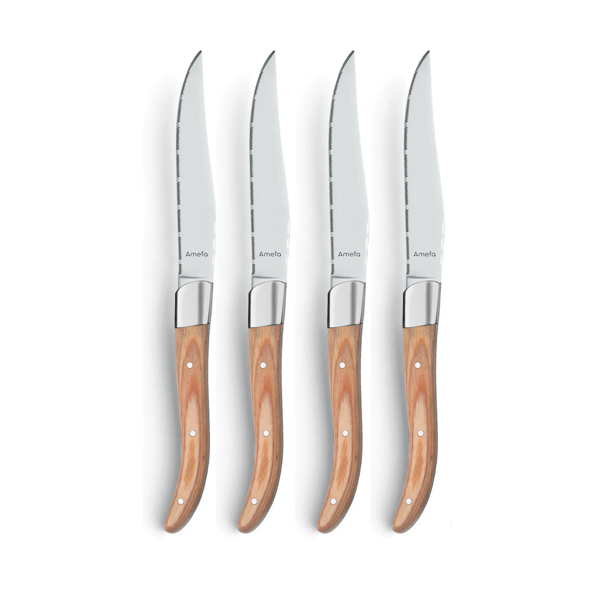 Royal Steak grill knife 4-pack, Natural in wooden box Amefa