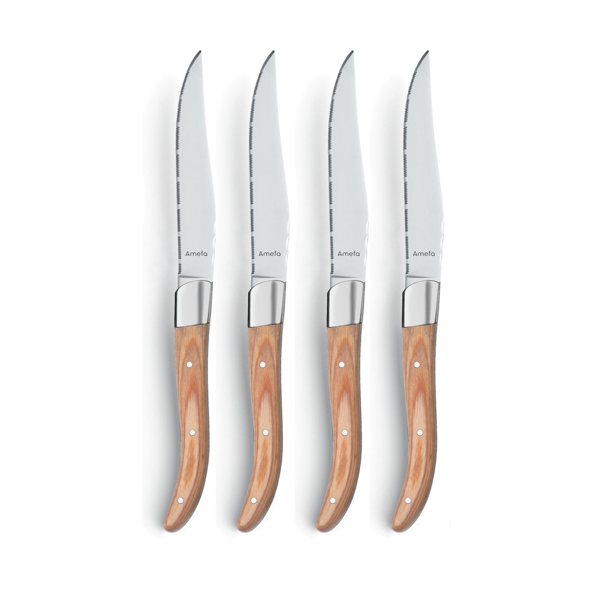 Amefa Royal Steak grill knife 4-pack Natural in wooden box