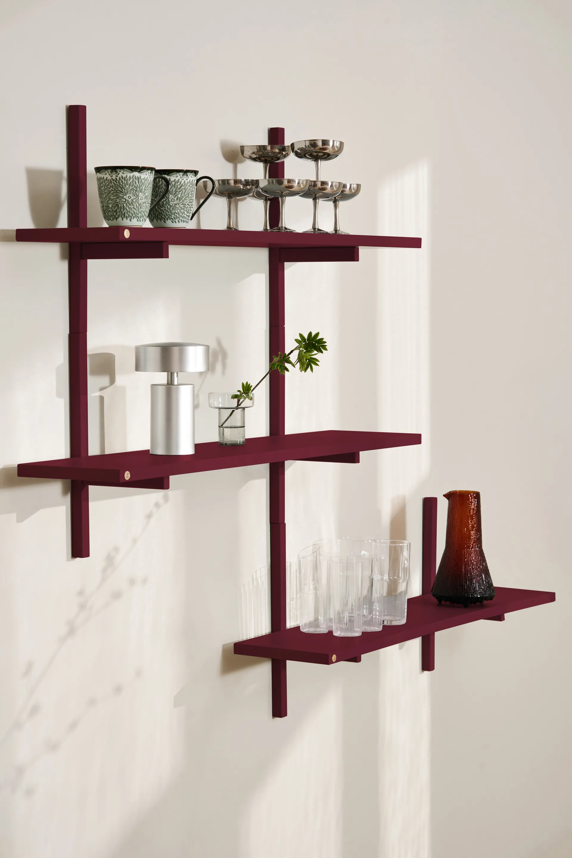 A-Light Shelf wall shelf Special Edition, Wine red 90x21x35 cm Andersen Furniture