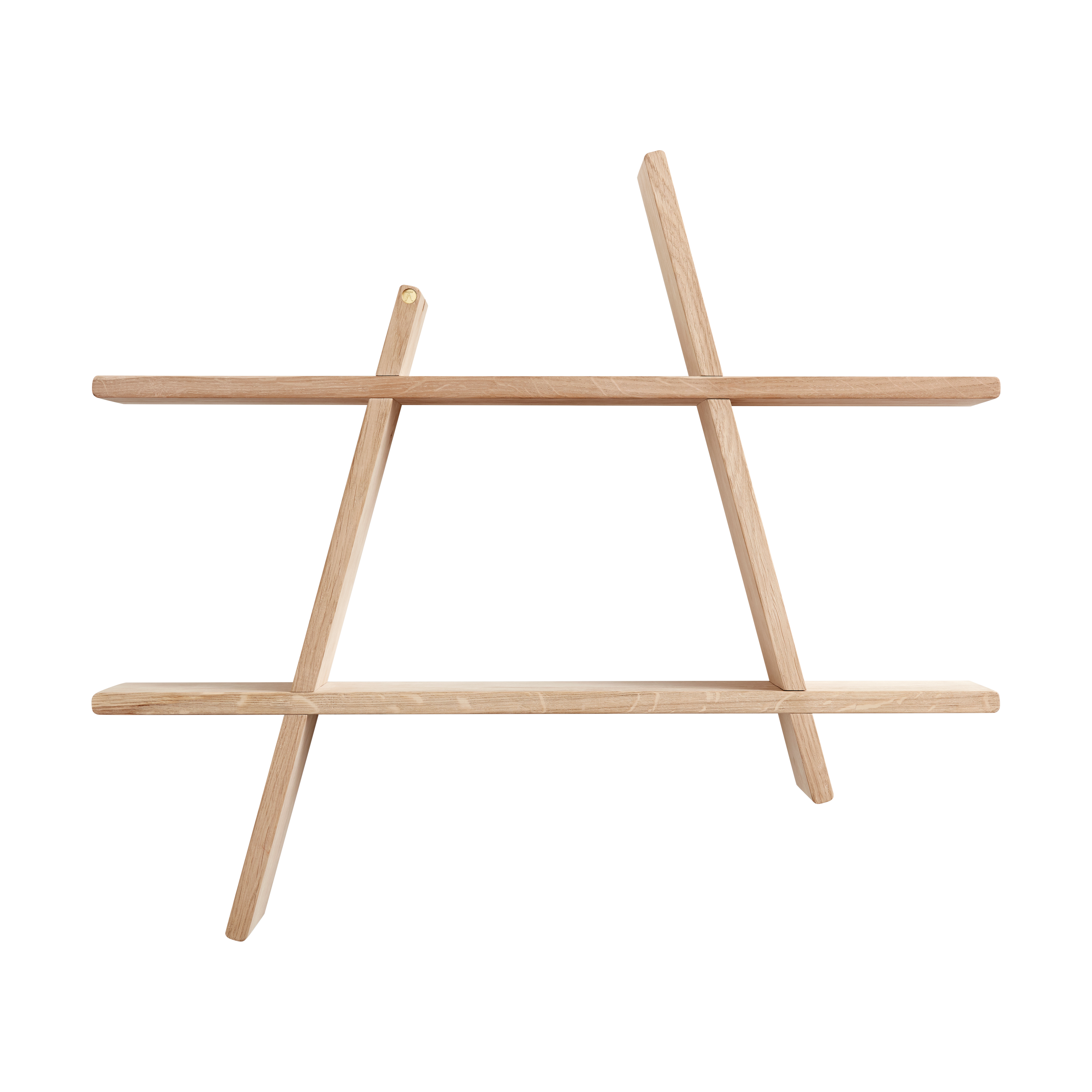 MARTHA STEWART 37 in. Tall Walnut Wood Grain/Polished Brass