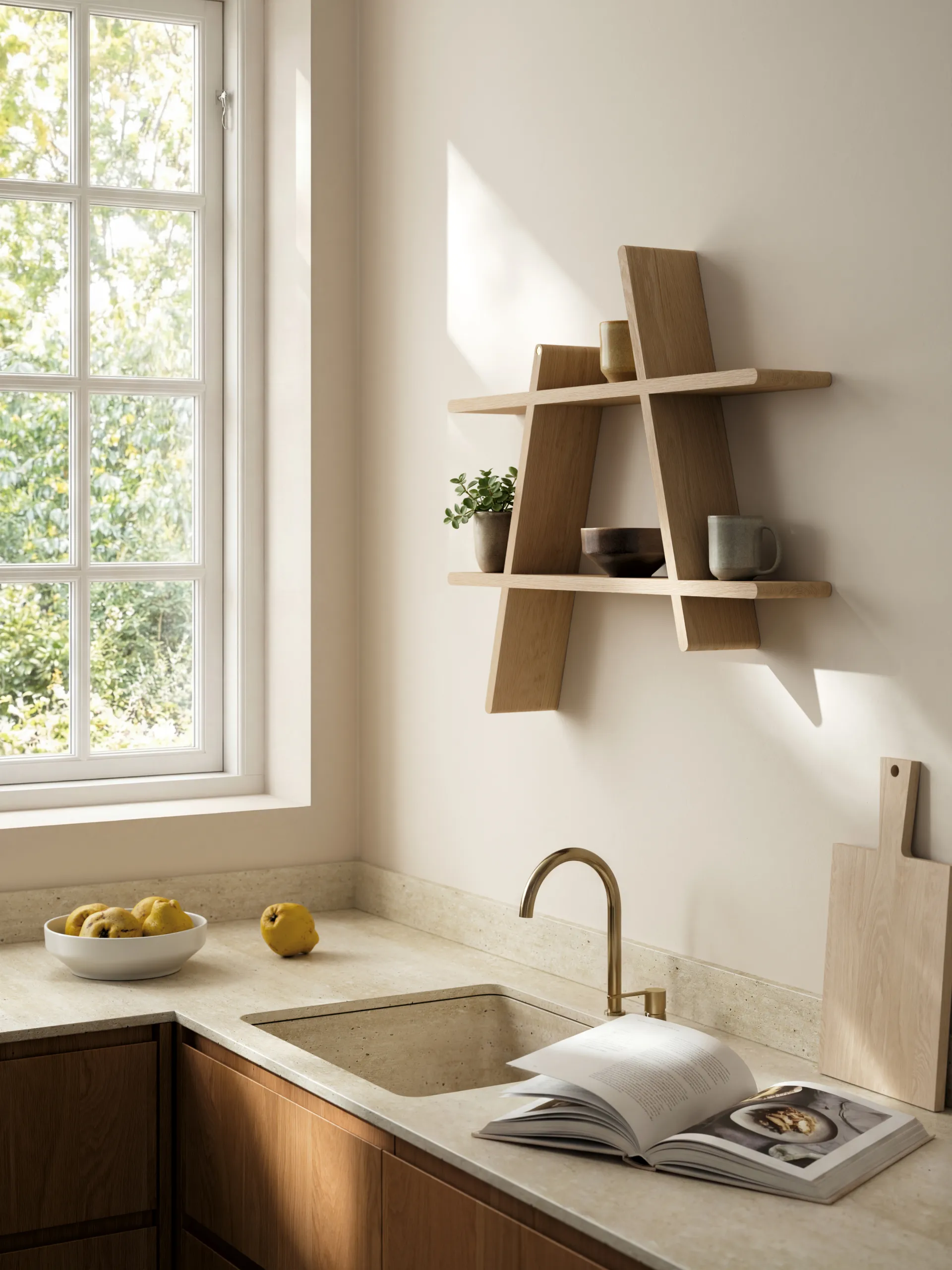 A-Shelf wall shelf Large 78x12x67 cm, Oak Andersen Furniture