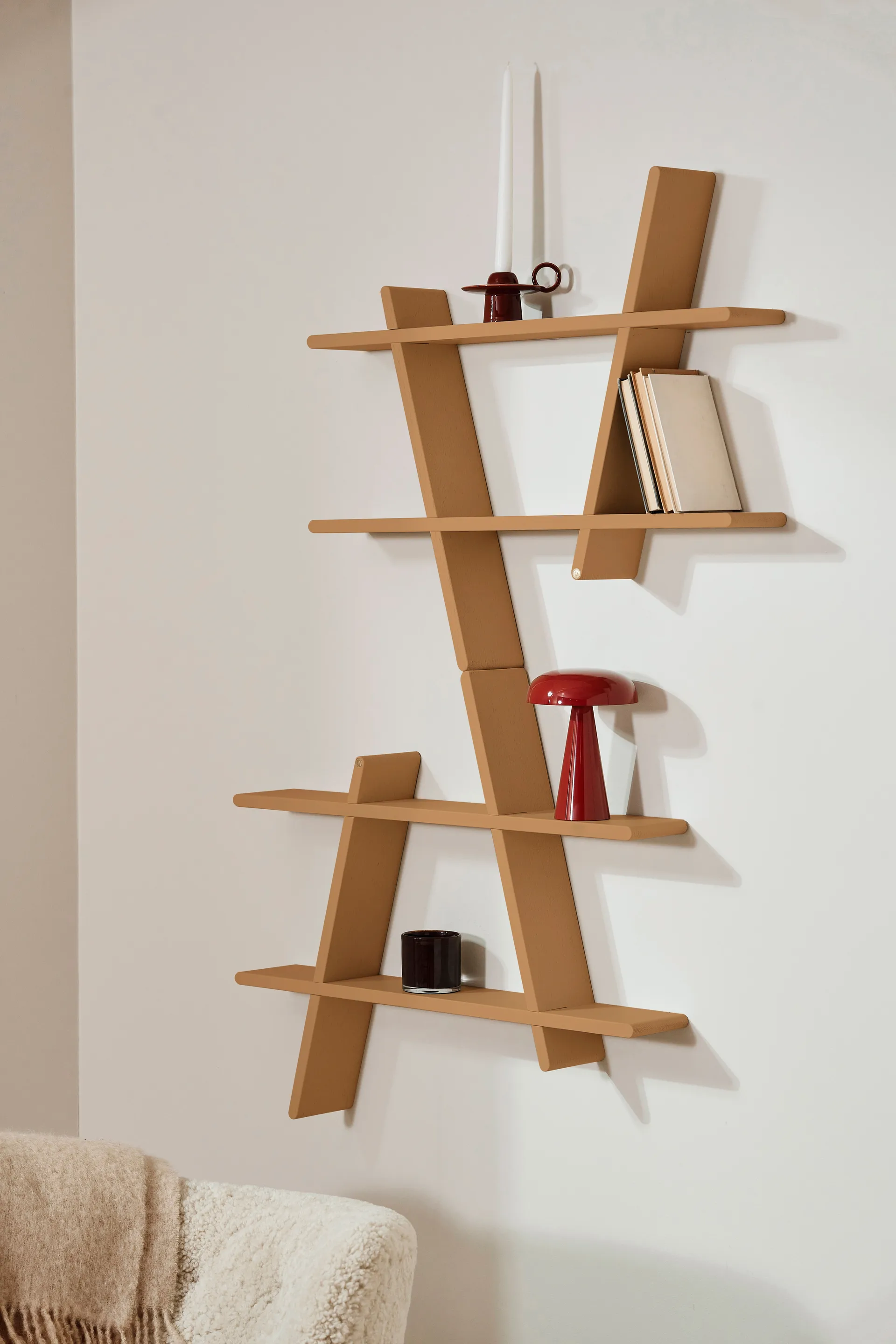 A-Shelf wall shelf Special Edition, Brown beige L 78x12x67 cm Andersen Furniture